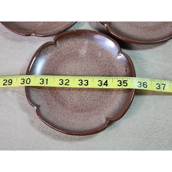 Frankoma Pottery Saucers Plate Plainsman Peach Mountain 5E Brown 5 3/4" Vintage - Picture 13 of 13